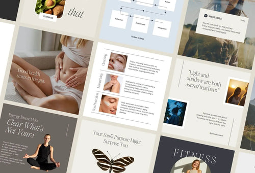 Aesthetic Stock Bundle + Instagram Coach Posts Canva Bundle