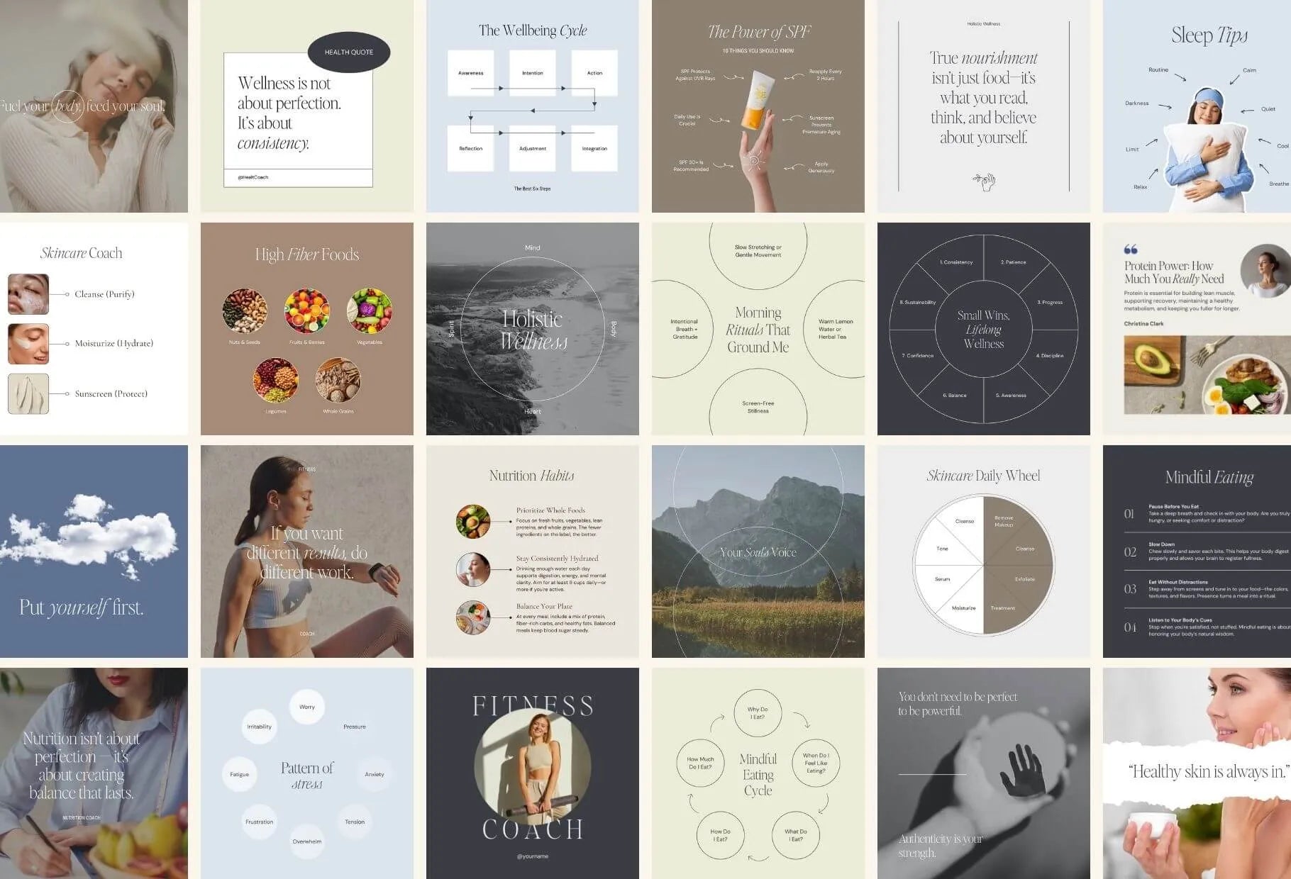Aesthetic Stock Bundle + Instagram Coach Posts Canva Bundle