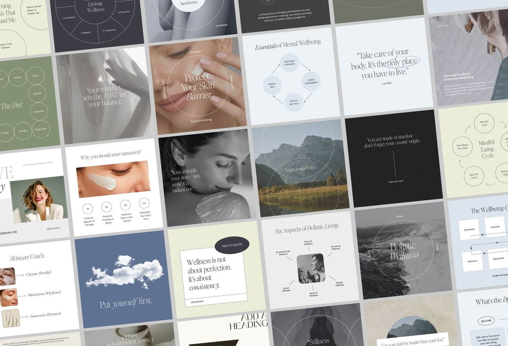 Aesthetic Stock Bundle + Instagram Coach Posts Canva Bundle